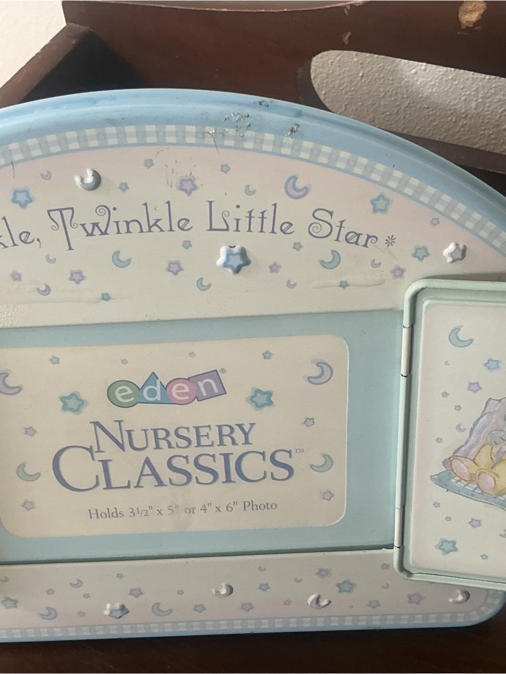 Vintage Twinkle Twinkle Little Star Blue Nursery picture frame Eden toys rare - Picture 6 of 14